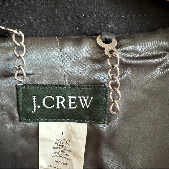 J.Crew Black Wool Blend Peacoat Jacket Classic Tailored Minimal Chic Prep Sz L - Picture 11 of 14